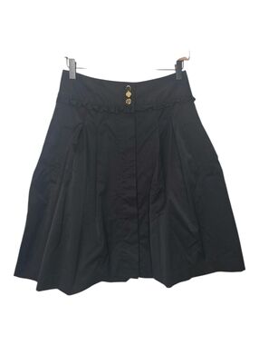 Cynthia Steffe Womens Black Pique Knit Ruffle Trim A Line Skirt Size 6